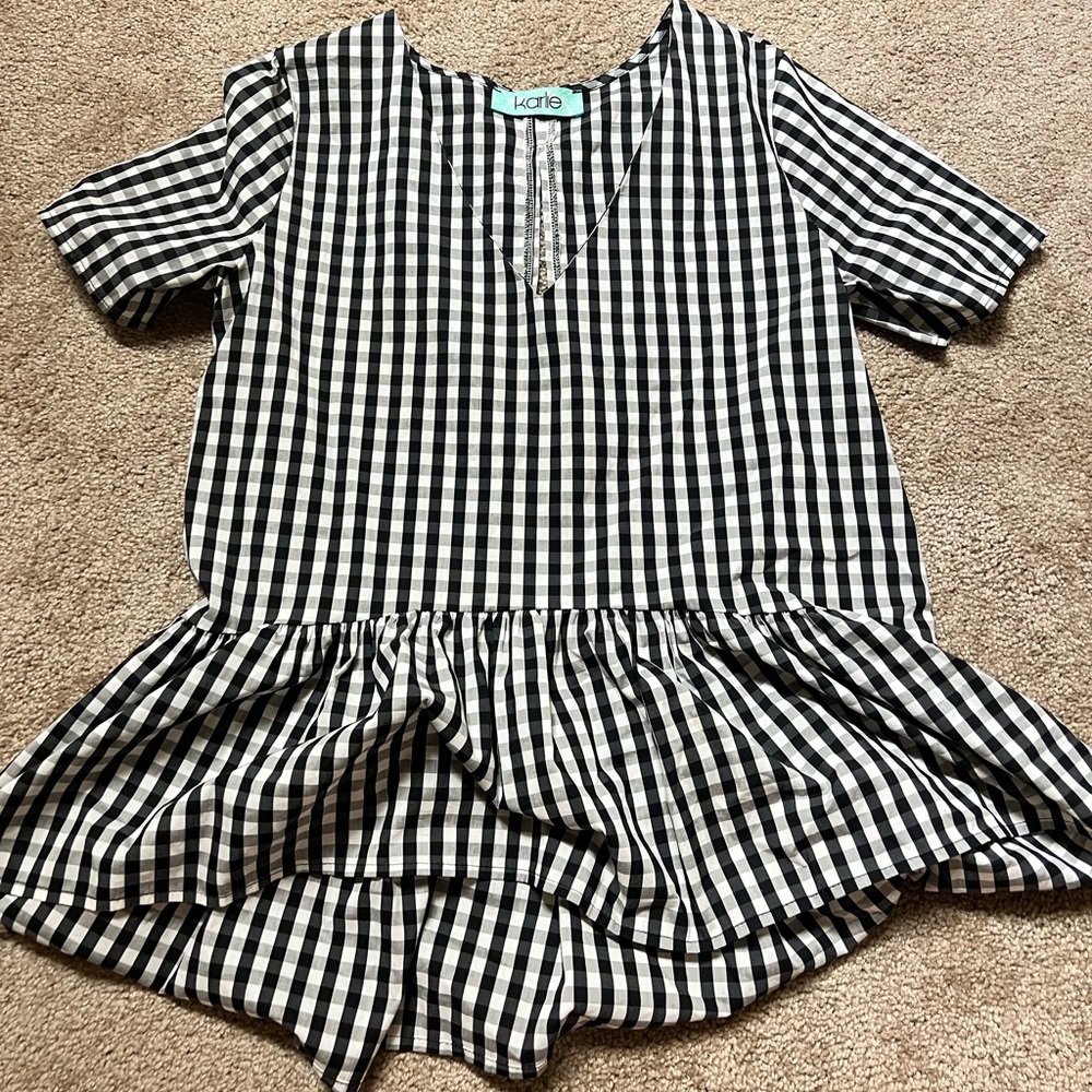 Karlie Gingham Top with Back Cutout
